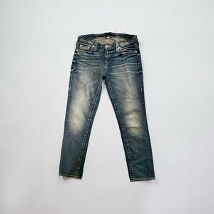 True Religion size 27 Blue Denim Jeans.Please see last picture for measurements.